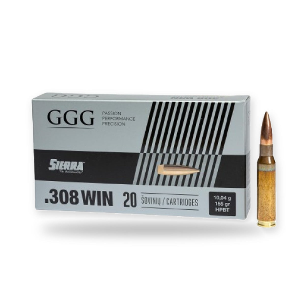 GGG - Ammo .308 Win - 155gr - HPBT Sierra Matchking - 20/Box