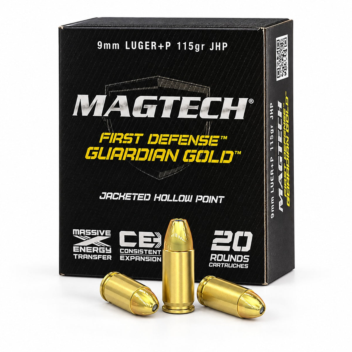 Magtech - 9 mm Luger - 115 grs - JHP +P Guardian Gold - 20 st/ask