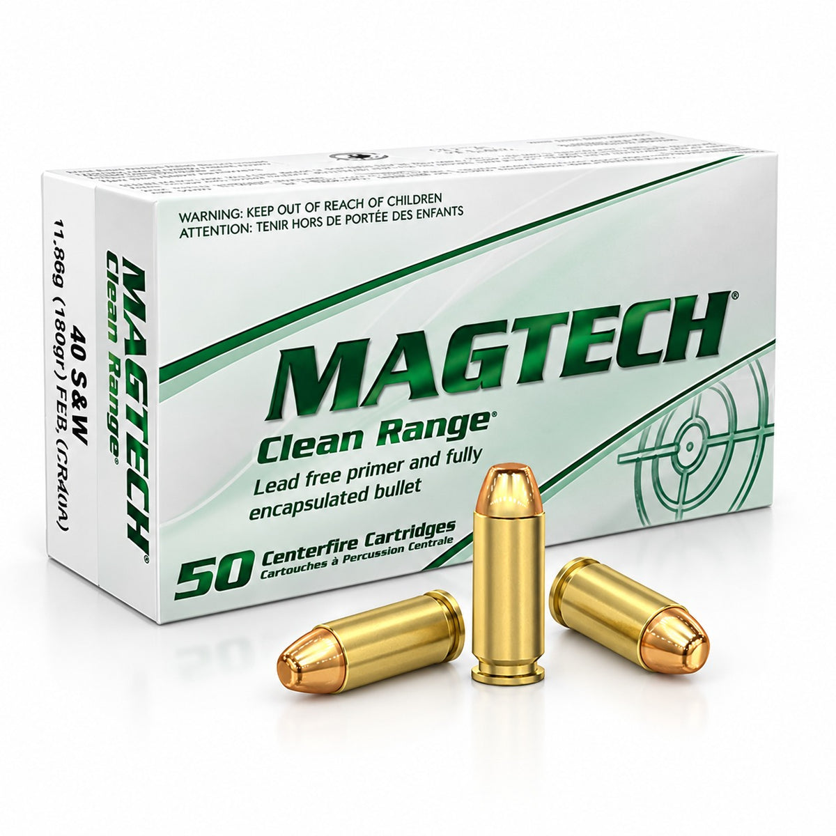 Magtech Clean Range - .40 S&W - 180 grs - FEB - 50 st/ask