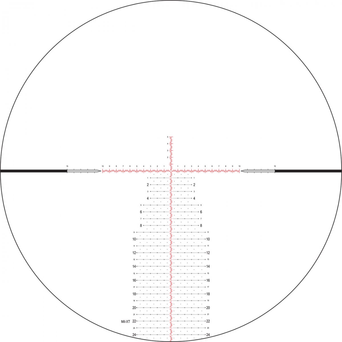 Nightforce Kikarsikte NX6 6-36x56 F1 0,1 MRAD Mil-XT belyst, öppet FieldSet-torn – bild 5