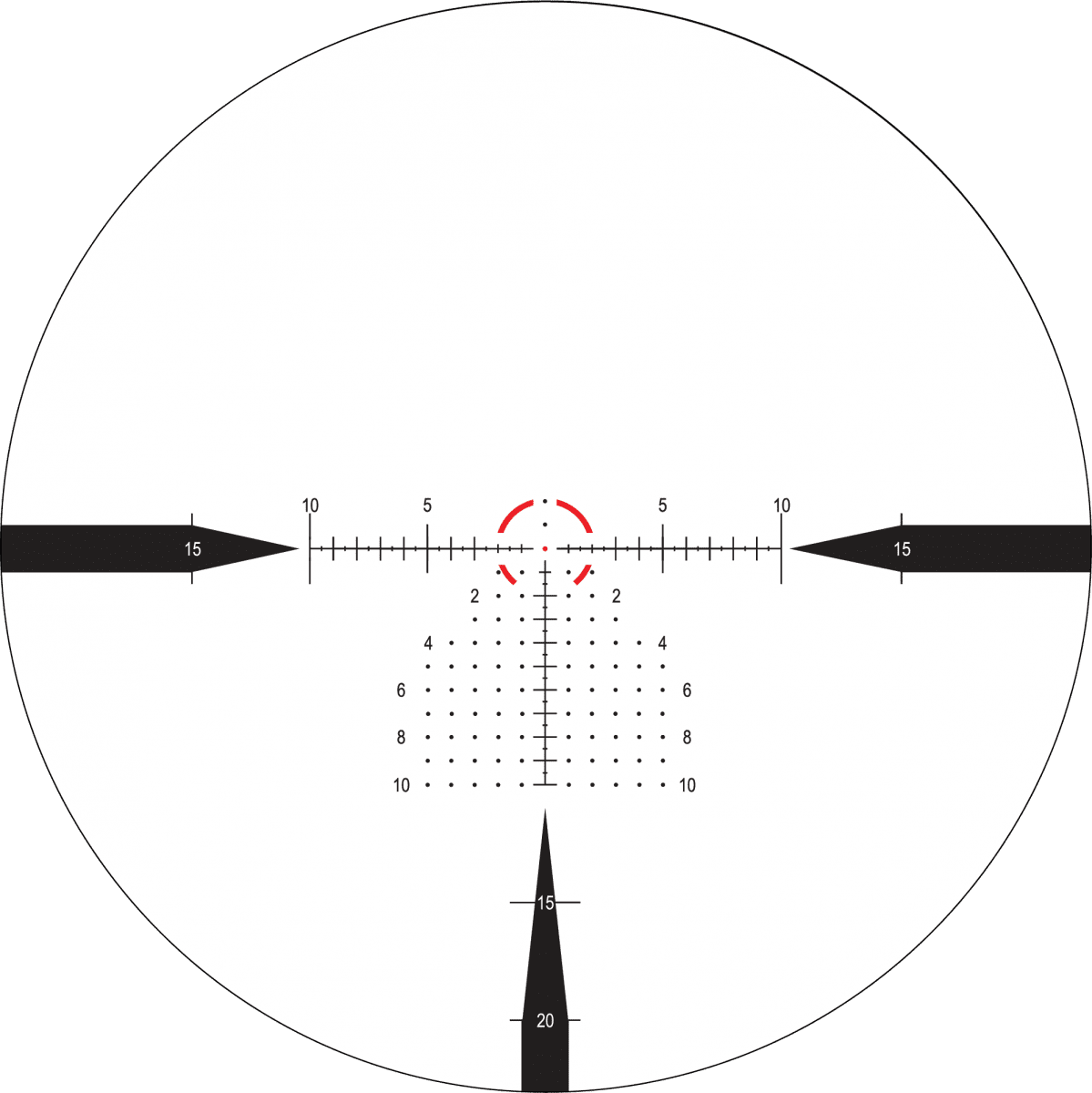 Nightforce Kikarsikte NX6 1-6x24 F1 0,2 MRAD FC-DMx belyst, täckta tornrattar – bild 5
