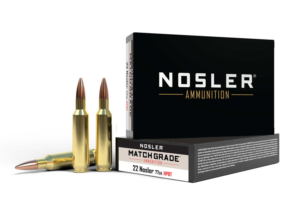 Nosler Match Grade 22 Nosler 77 gr Custom Competition HPBT - 20 patroner per ask