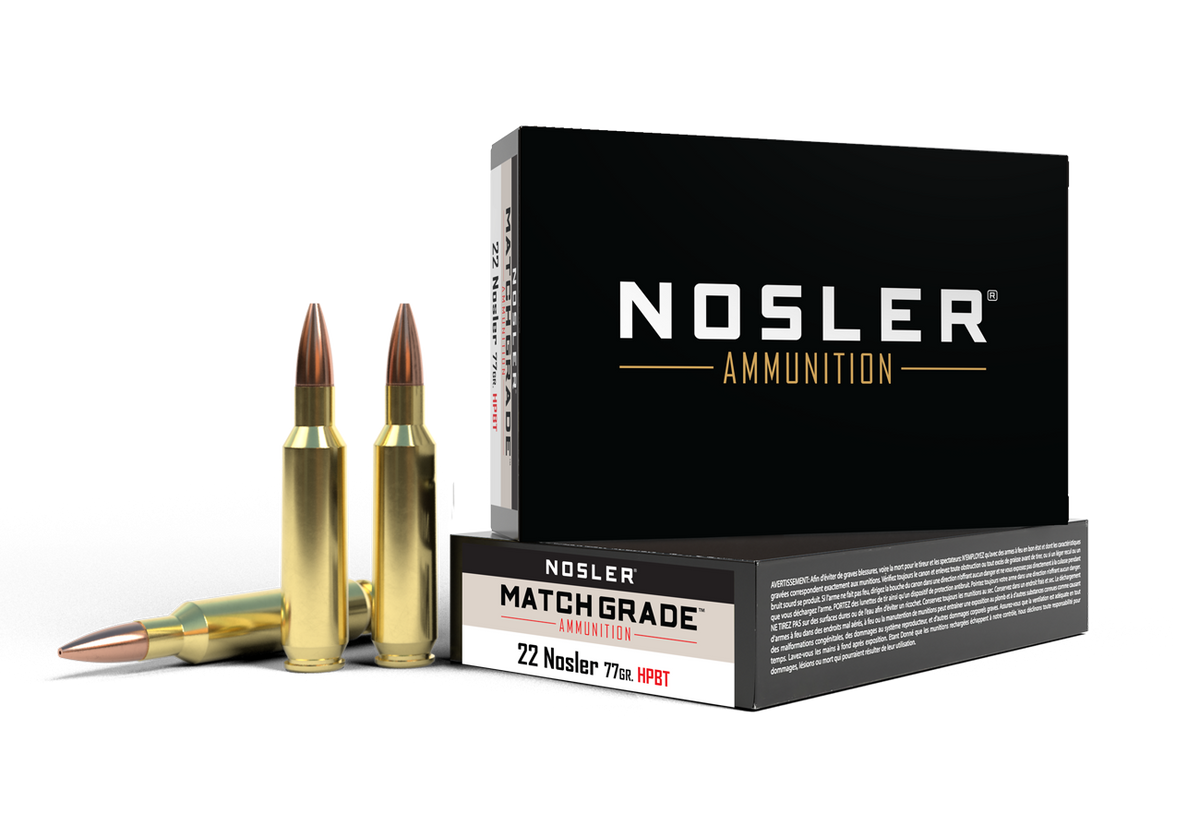 Nosler Match Grade 22 Nosler 77 gr Custom Competition HPBT - 20 patroner per ask