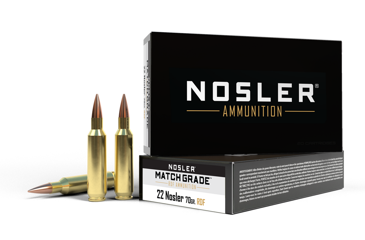 Nosler Match Grade 22 Nosler 70 gr RDF HPBT - 20 patroner per ask