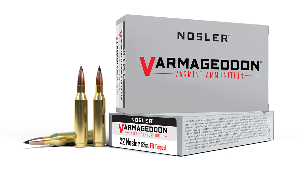 Nosler Varmageddon 22 Nosler 53 gr FB Tipped - 20 patroner per ask