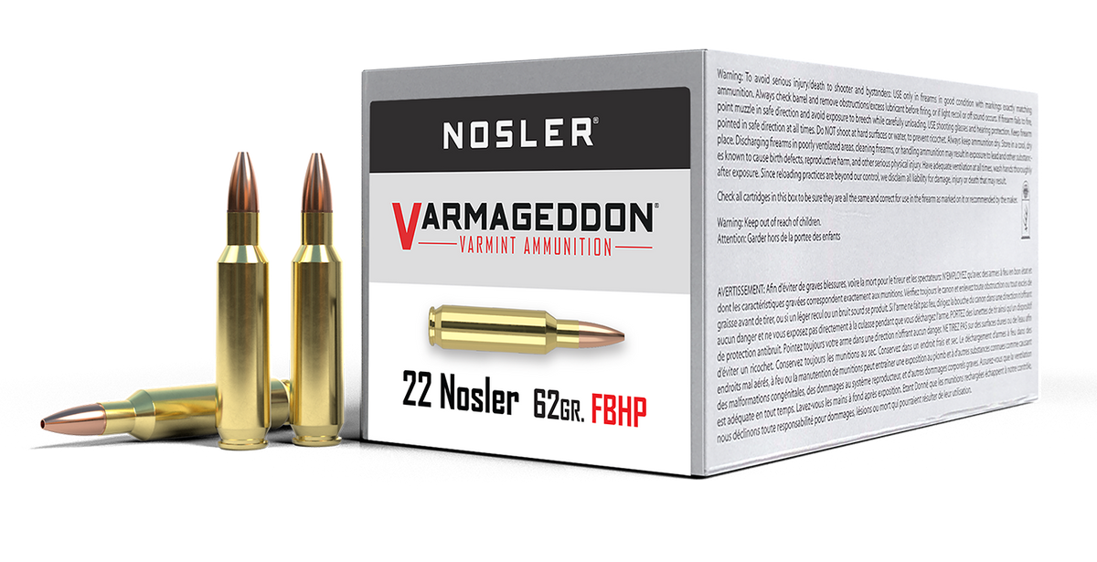 Nosler Varmageddon 22 Nosler 62 gr FBHP - 50 patroner per ask