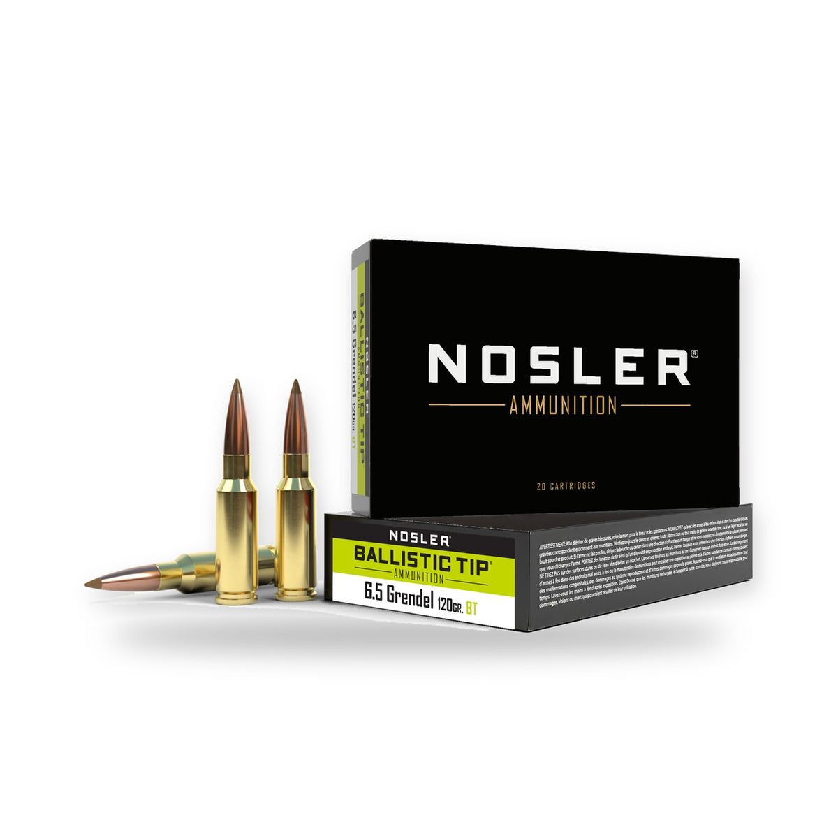 Nosler - Ballistic Tip Ammunition - 6.5 Grendel - 120gr - BT - 20/ask