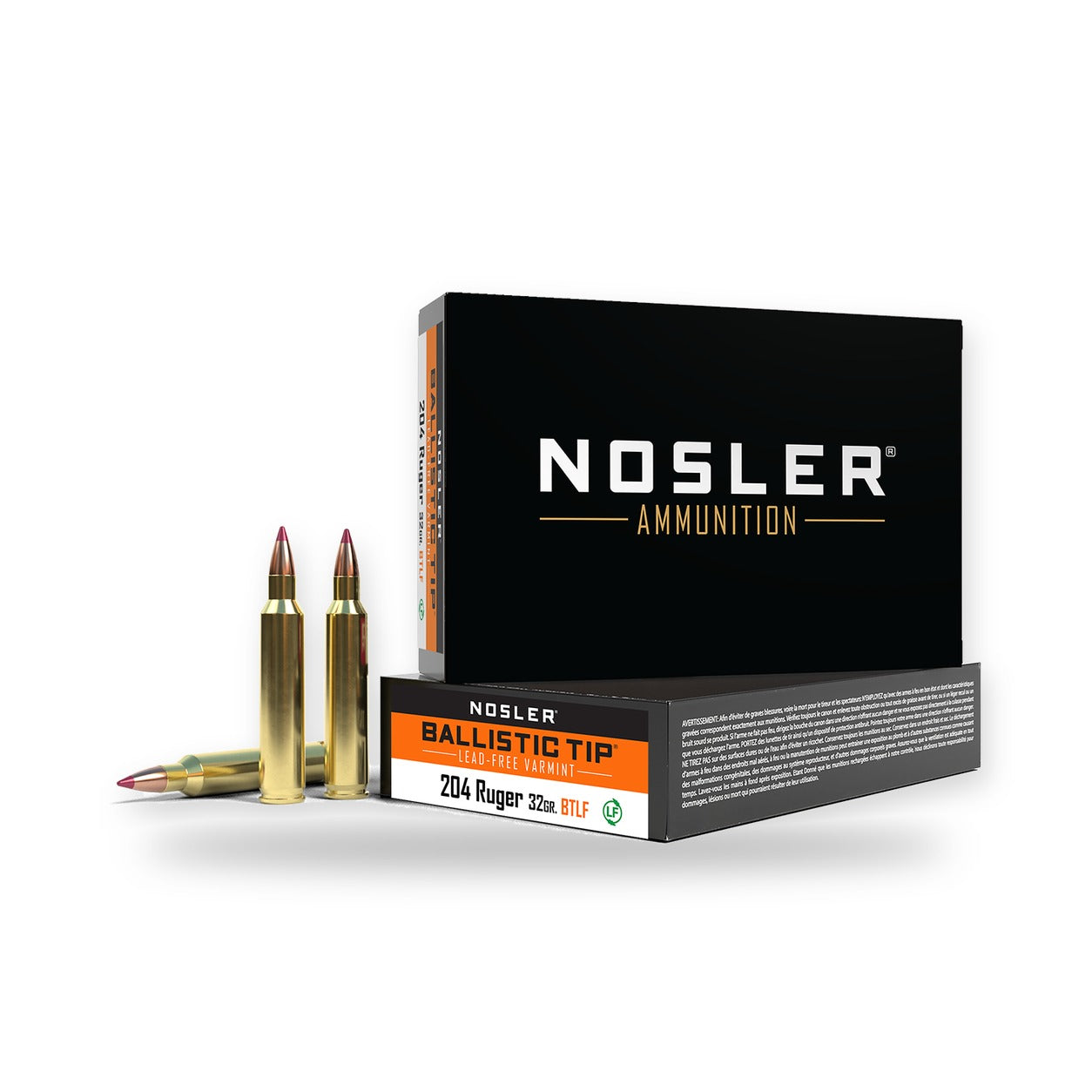 Nosler - Ballistic Tip Lead Free Ammunition - .204 Ruger - 32gr - BTLF - 20/ask