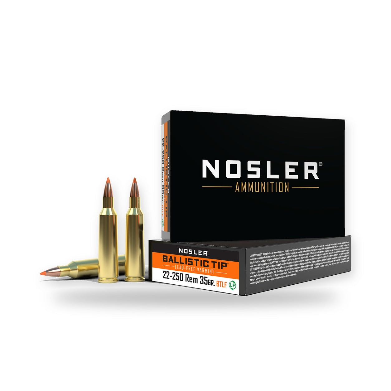 Nosler - Ballistic Tip Lead Free Ammunition - .22-250 Remington - 35gr - BTLF - 20/ask