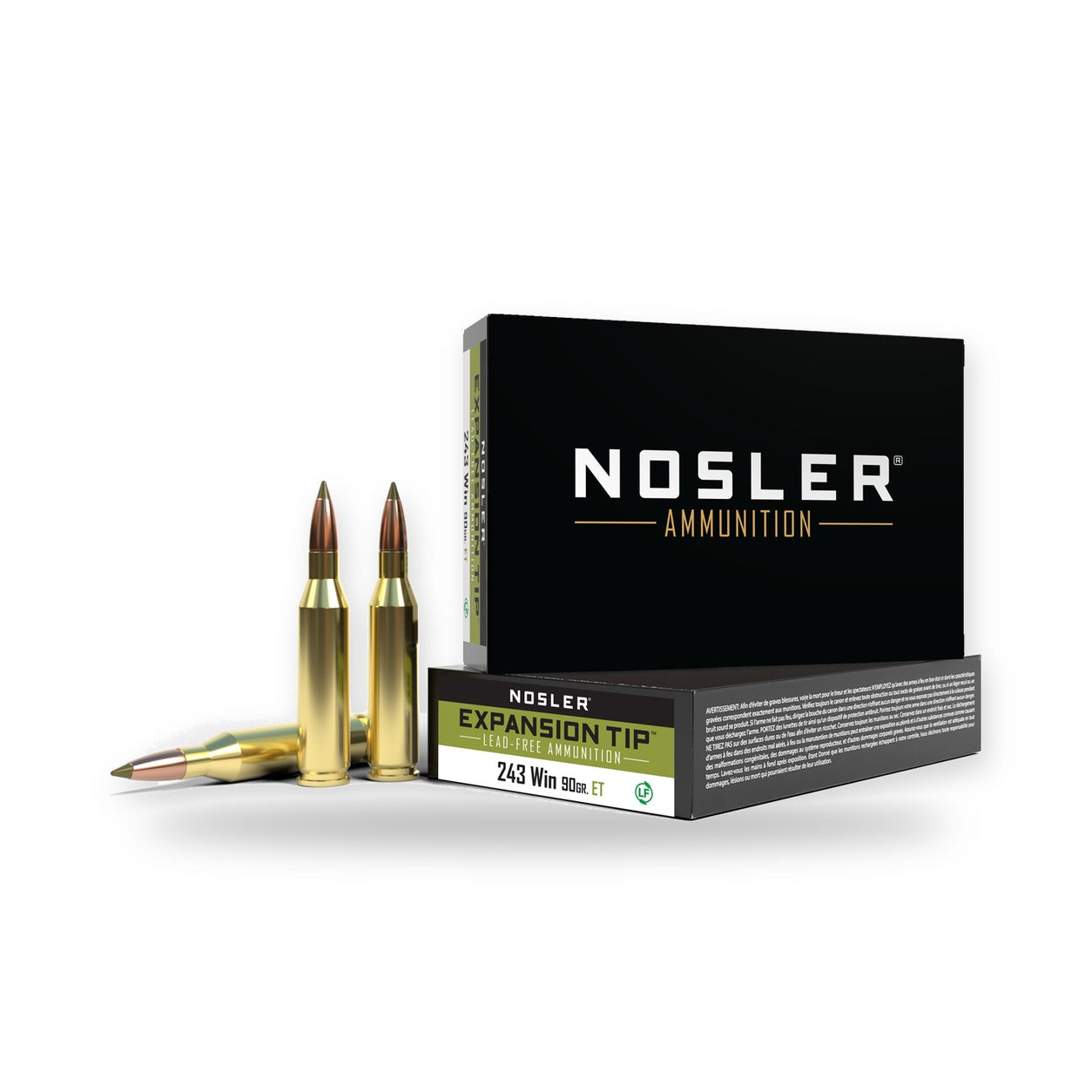 Nosler - Expansion Tip Ammunition - .243 Winchester - 90gr - ET - 20/ask