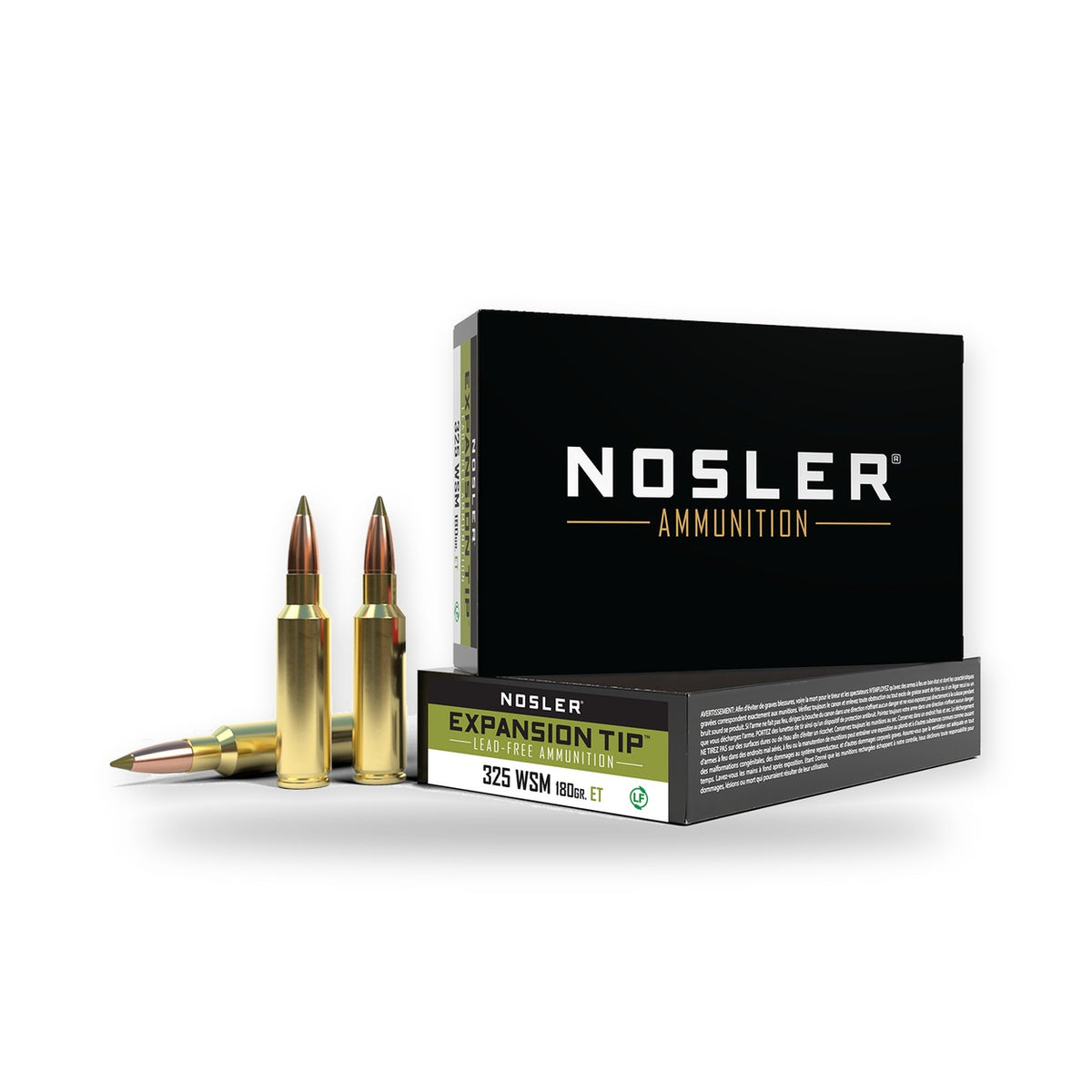 Nosler - Expansion Tip Ammunition - .325 Winchester Short Magnum - 180gr - ET - 20/ask