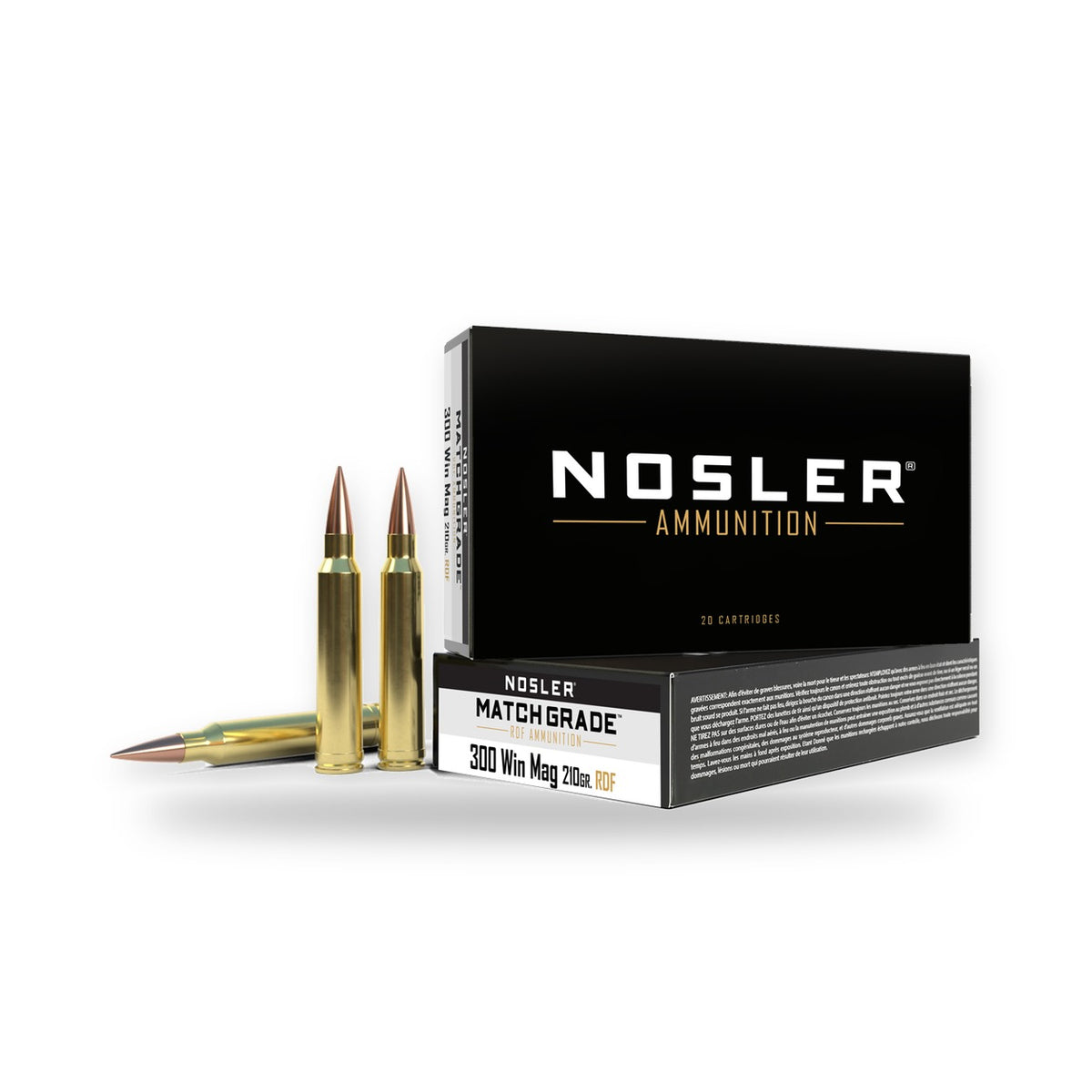 Nosler - Match Grade Ammunition - .300 Winchester Magnum - 210gr - RDF HPBT - 20/ask