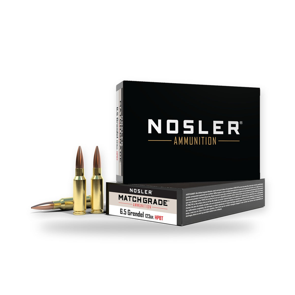 Nosler - Match Grade Ammunition - 6.5 Grendel - 123gr - CC HPBT - 20/ask