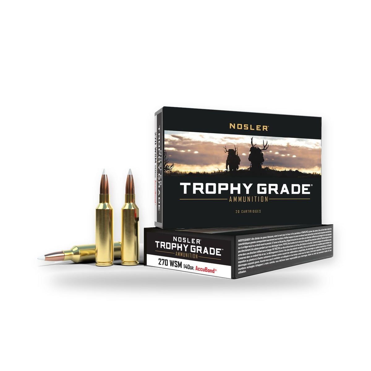Nosler - Trophy Grade Ammunition - 270 WSM - 140gr - AB - 20/ask