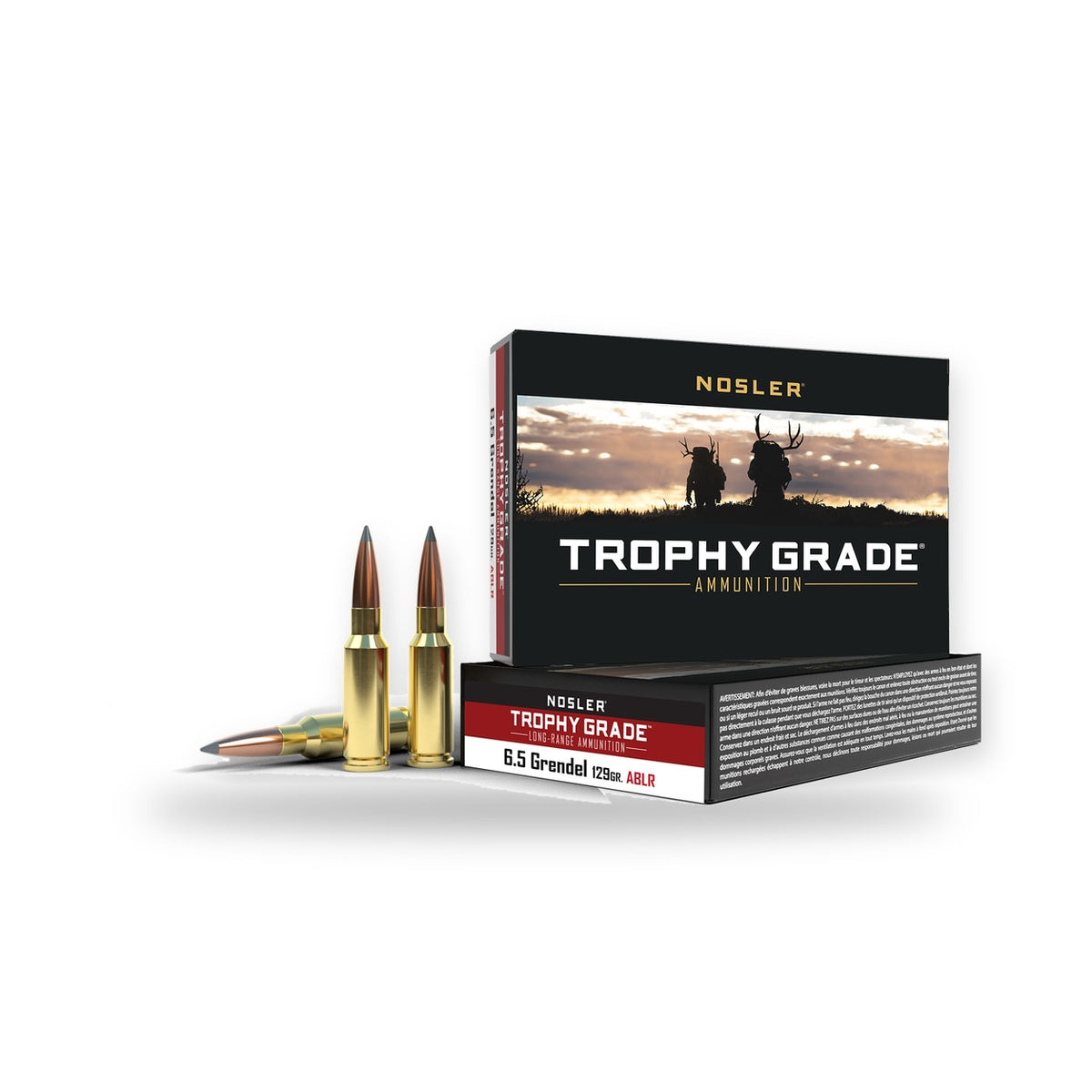 Nosler - Trophy Grade Ammunition - 6.5 Grendel - 129gr - ABLR - 20/ask