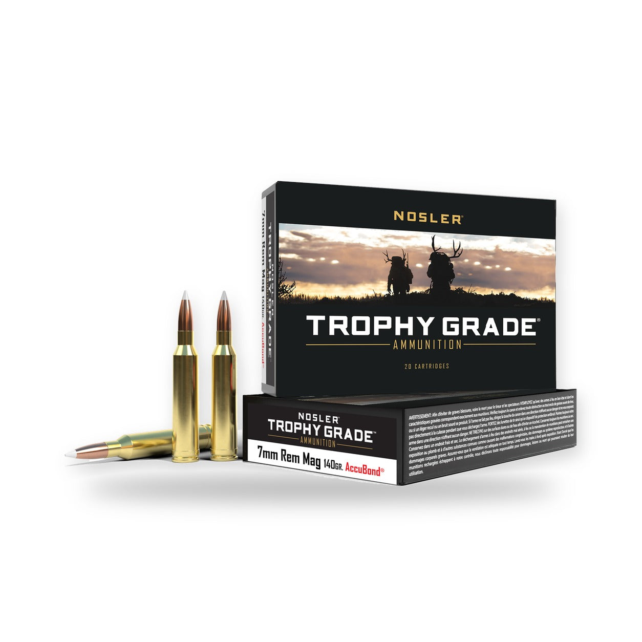 Nosler - Trophy Grade Ammunition - 7mm Remington Magnum - 140gr - AB - 20/ask