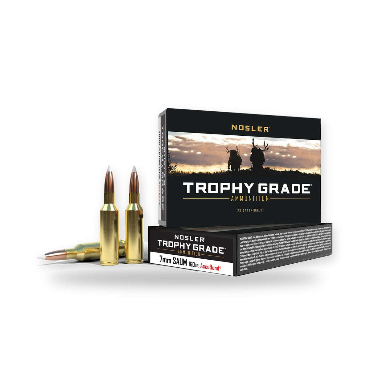 Nosler - Trophy Grade Ammunition - 7mm SAUM - 160gr - AB - 20/ask