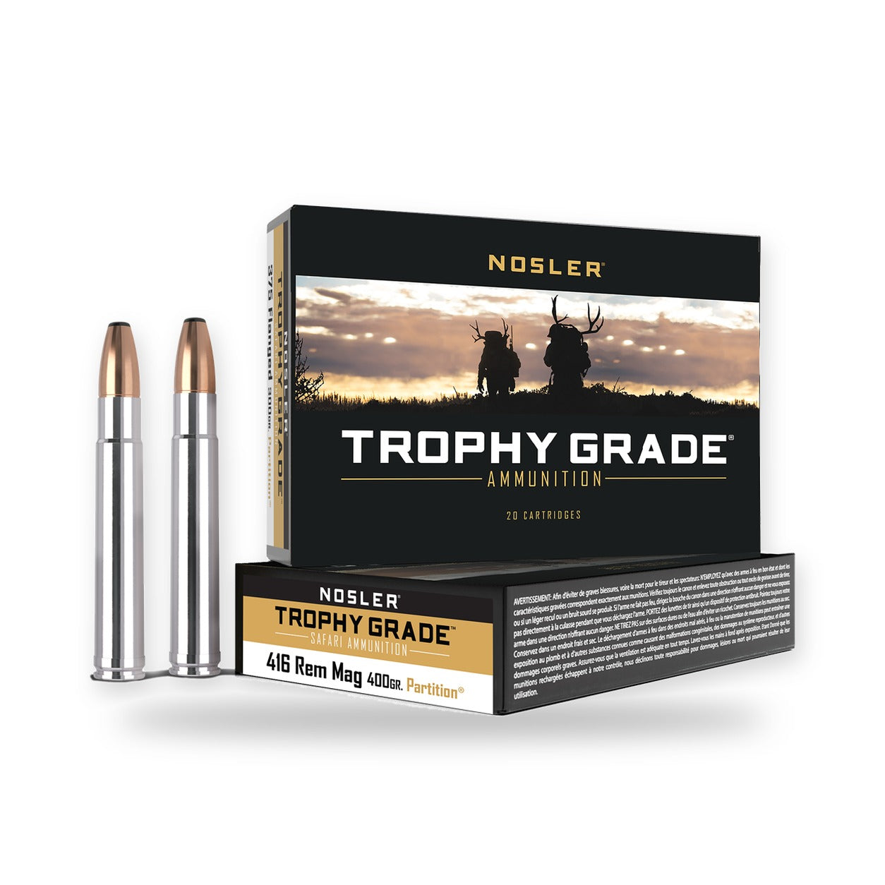 Nosler - Trophy Grade Safari Ammunition - .416 Remington Magnum - 400gr - PT - 20/ask