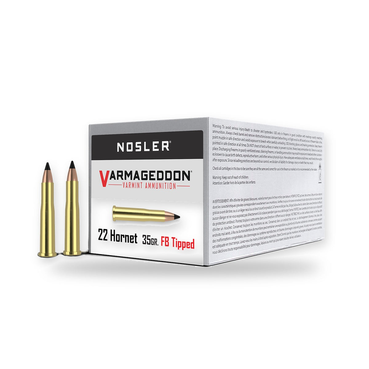 Nosler - Varmageddon Ammunition - .22 Hornet - 35gr - TV FB - 50/ask