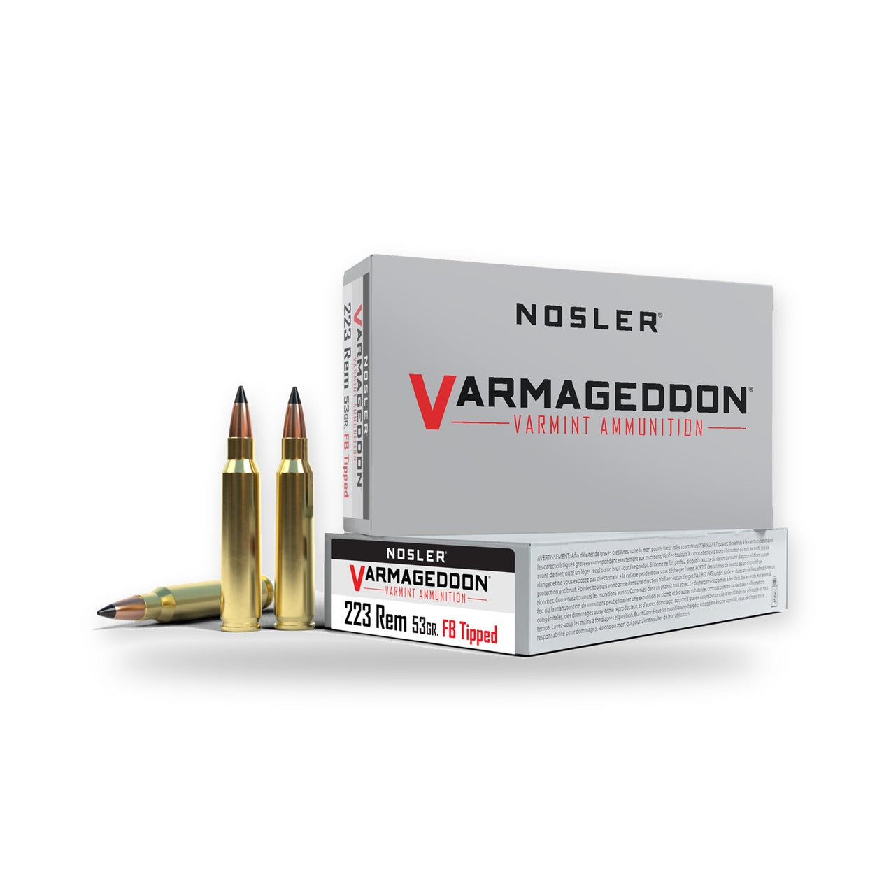 Nosler - Varmageddon Ammunition - 223 Remington - 53gr - VG FBT - 20/ask