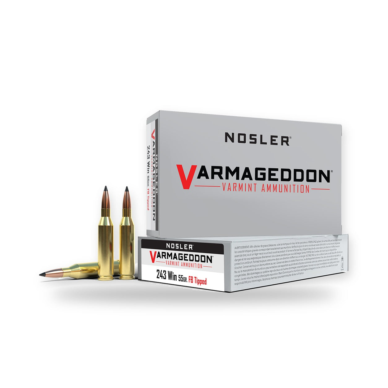 Nosler - Varmageddon Ammunition - .243 Winchester - 55gr - VG FBT - 20/ask