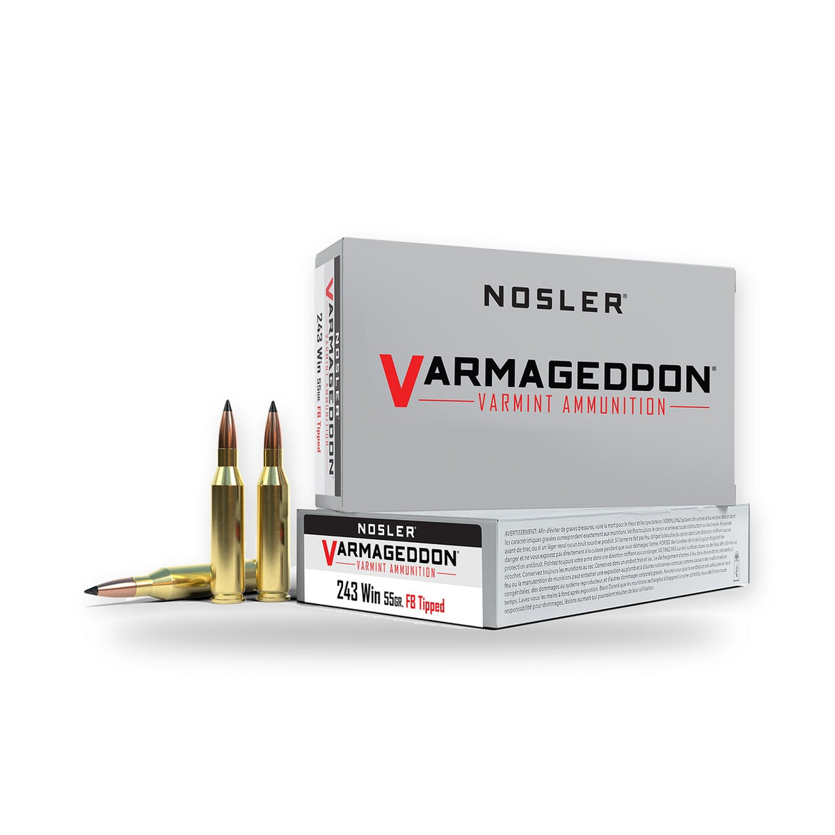 Nosler - Varmageddon Ammunition - .243 Winchester - 55gr - VG FBT - 20/ask