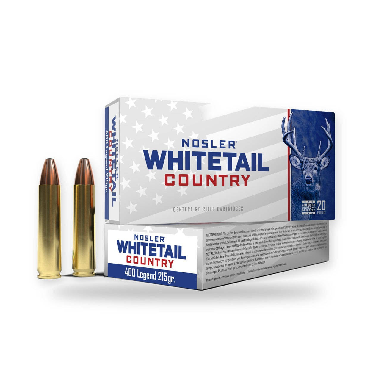 Nosler - Whitetail Country Ammunition - 400 Legend - 215gr - SW - 20/ask
