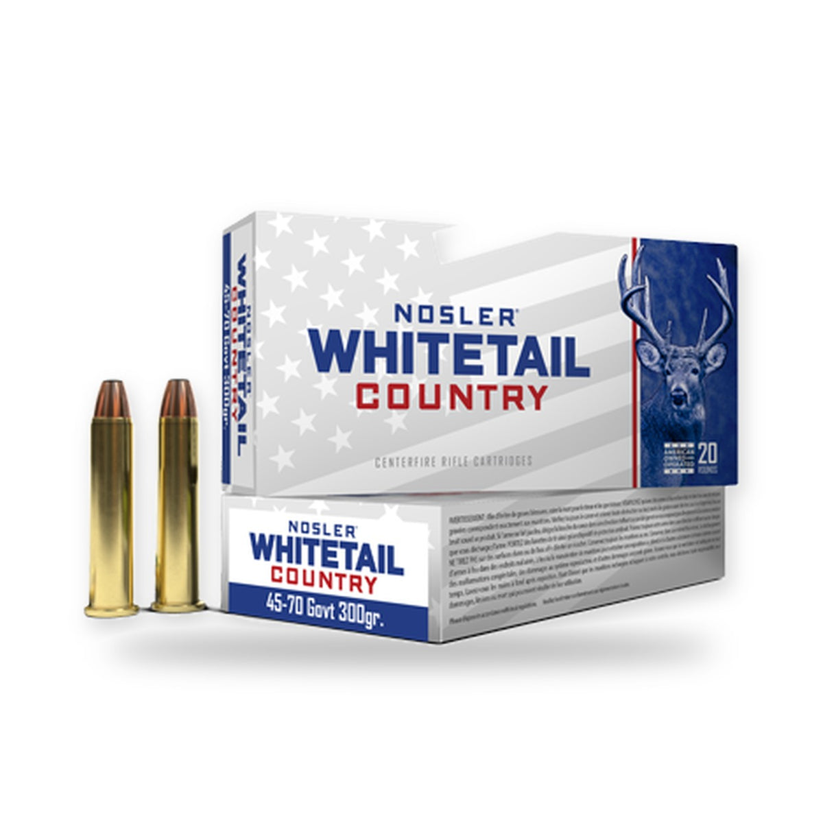Nosler - Whitetail Country Ammunition - .45-70 Government - 300gr - SW - 20/ask