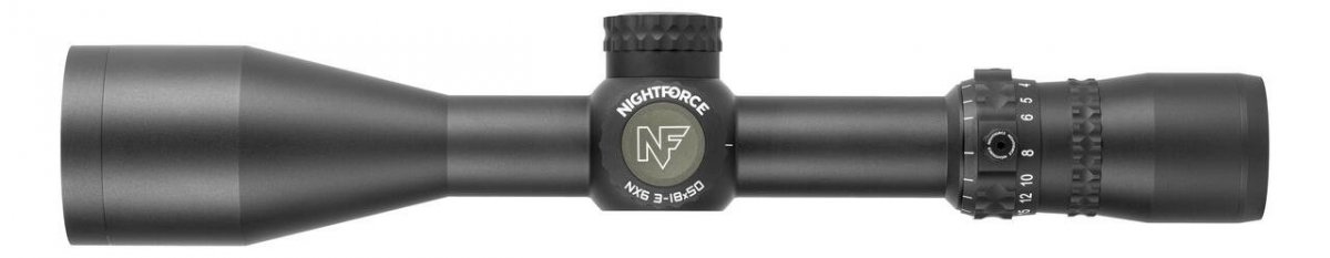 Nightforce Kikarsikte NX6 3-18x50 F2 1/4 MOA 4A-i belyst, täckta torn – bild 3
