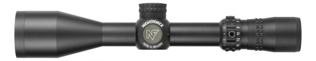 Nightforce Kikarsikte NX6 4-24x50 F2 1/4 MOA 4A-i belyst, täckta torn – bild 4