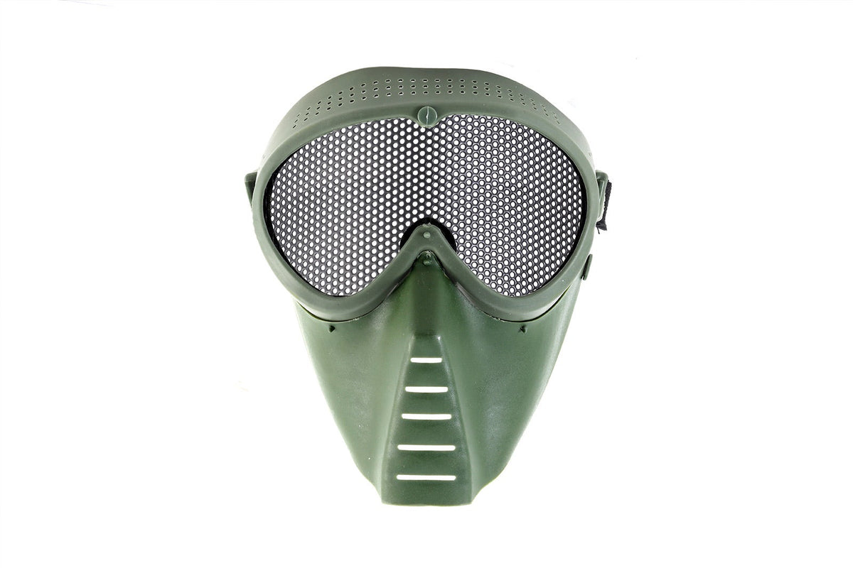 Evelox - Skyddsglasögon stålnät (runda hål) green