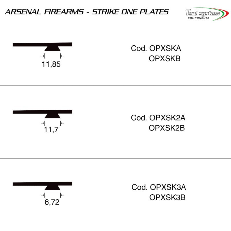 Toni System - Type A Red Dot Base Plate for Strike One, 6.72 mm