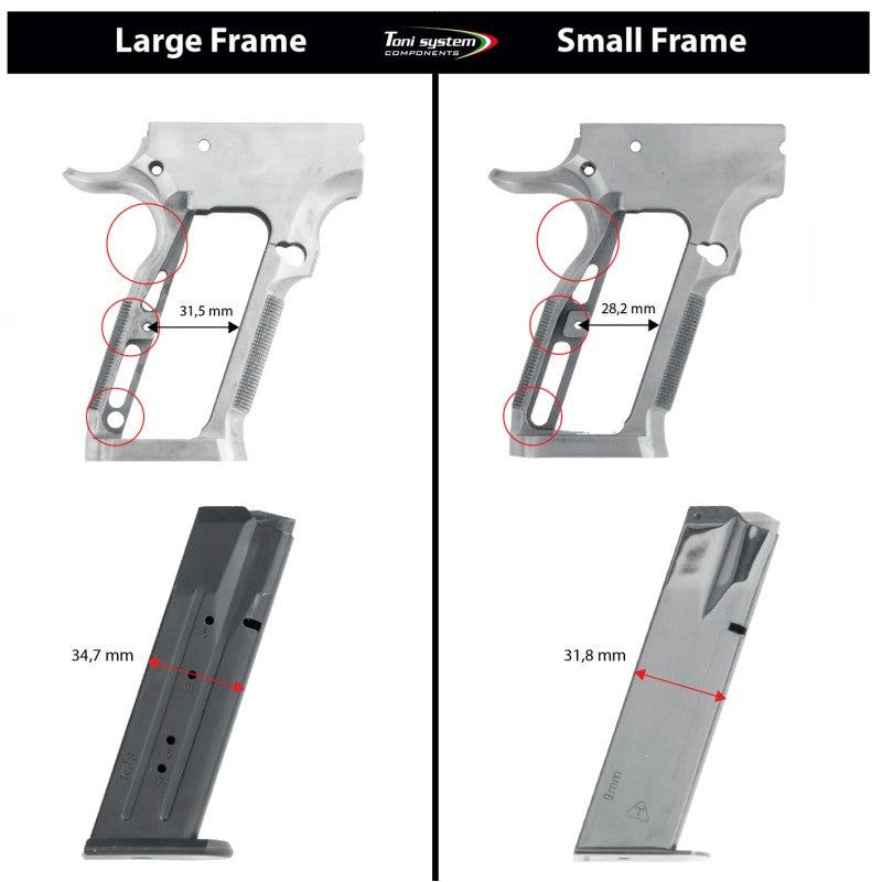 Toni System - X3D Long Grips - Large Frame for Tanfoglio